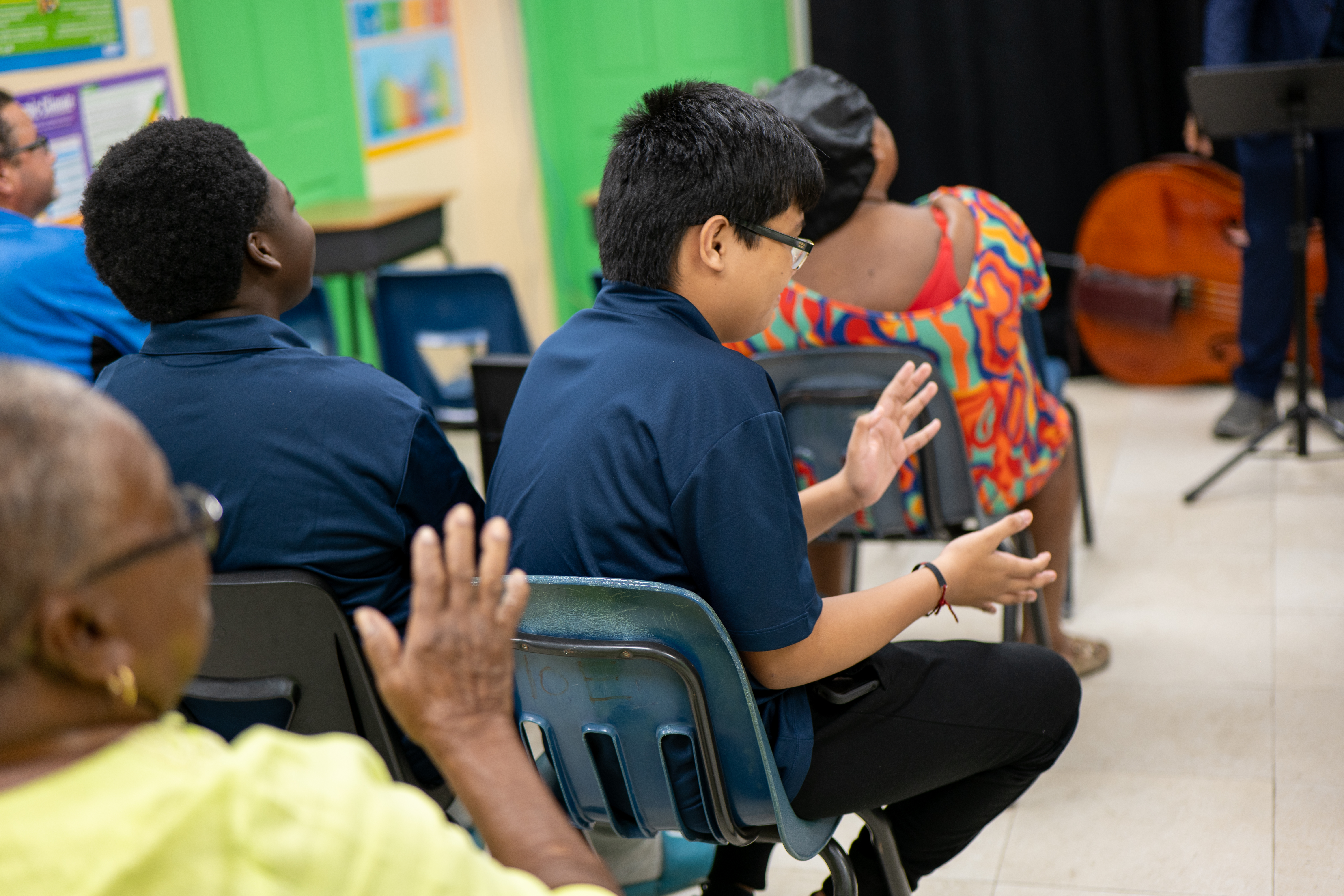 Student and audience member at the Island Innovators Bahamas 2026 public showcase