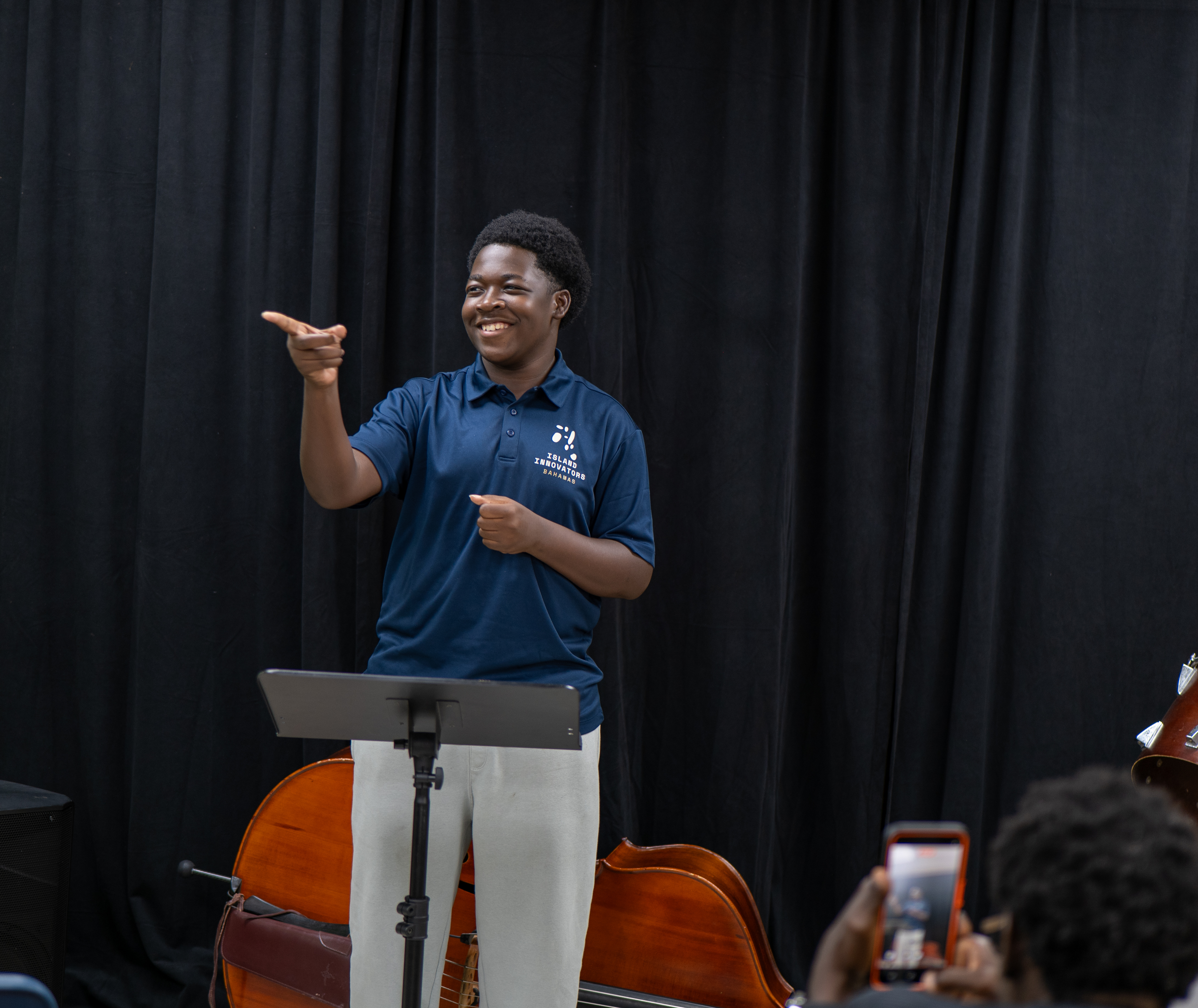 Island Innovators Bahamas 2026 student presenting at the showcase